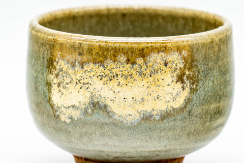 Japanese Teacup - Green Yellow Hare's Fur Glazed Yunomi - 110ml
