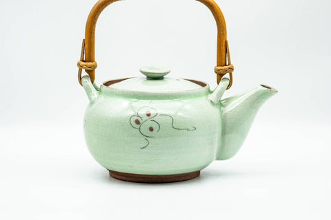 Japanese Dobin - Grapevine Green Celadon Glazed Debeso Teapot - 450ml