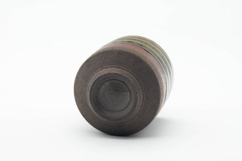 Tezumi — Japanese Teacup - Large Green Drip-Glazed Yunomi - 250ml — top-down view of the interior