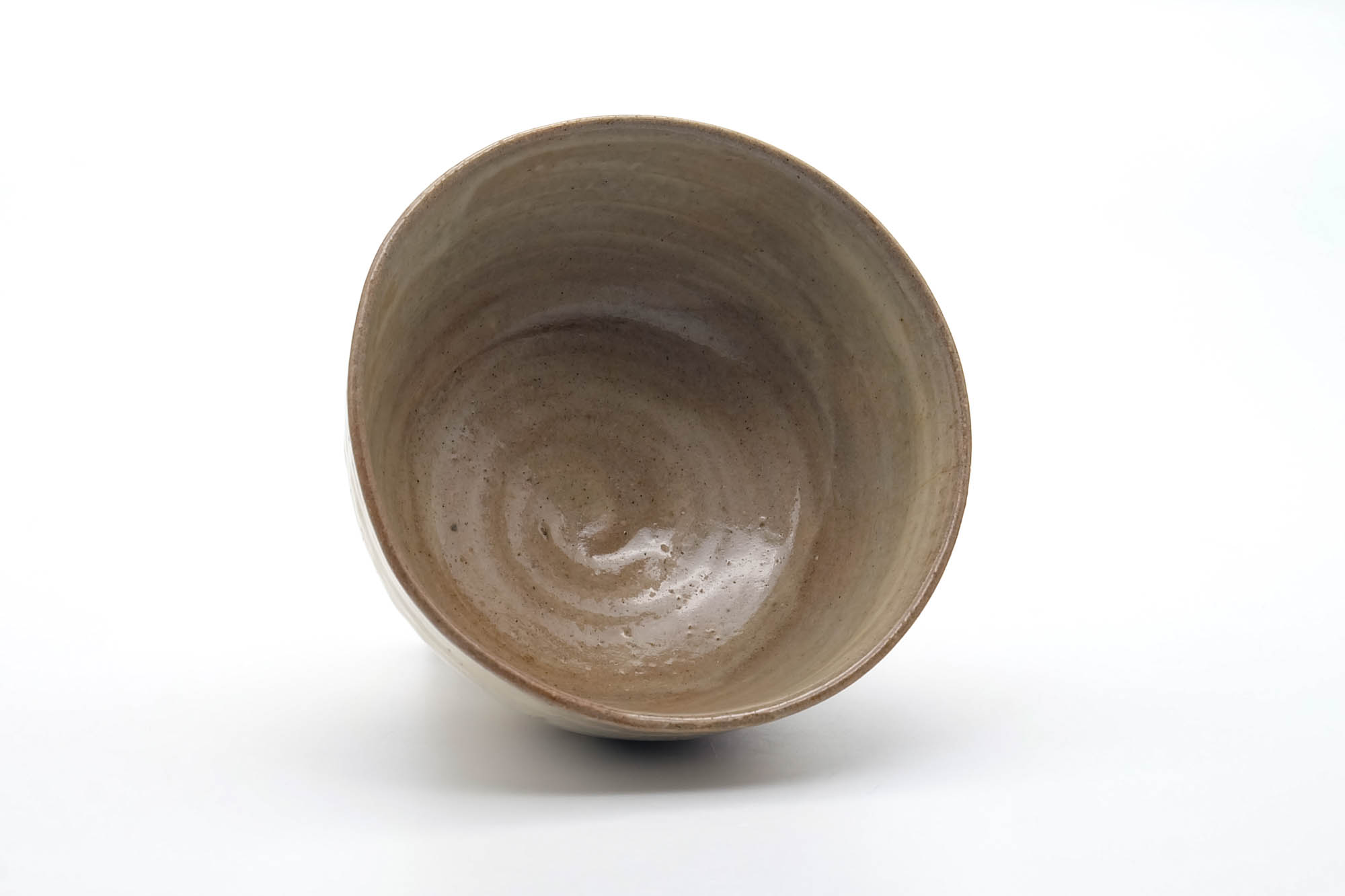 Japanese Matcha Bowl - Beige White Glazed Hagi Ido Chawan - 450ml