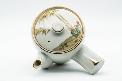 Japanese Kyusu - Bamboo Peacock Kutani-yaki Ceramic Filter Teapot - 400ml - Tezumi