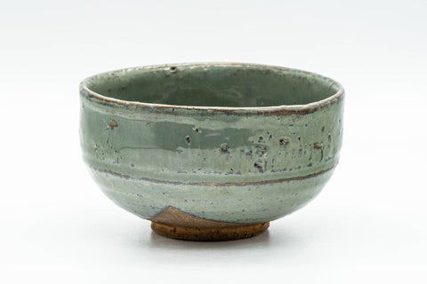 Japanese Matcha Bowl - Sage Green White Drip-Glazed Chawan - 250ml
