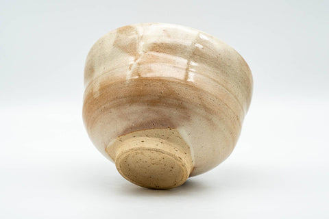 Japanese Matcha Bowl - Beige White Drip-Glazed Hagi-yaki Chawan - 350ml