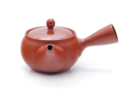 Japanese Kyusu - Red Shudei Tokoname Mesh Teapot - 340ml