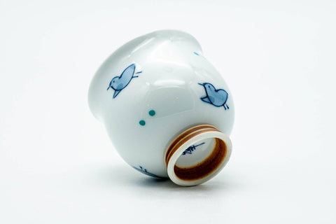 Japanese Teacup - Blue Bird Arita-yaki Yunomi - 100ml