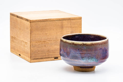 Japanese Matcha Bowl - 龍山 Tatsuyama - 里山窯 Satoyama Kiln - Yohen Cinnabar Glazed Chawan - 400ml