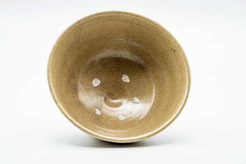 Japanese Matcha Bowl - Beige Kairagi Textured Ao-ido Chawan - 300ml