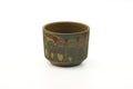Tezumi — Japanese Teacup - Faceted Green Yellow Red Nerikomi Yunomi - 110ml — front view from another angle