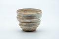Tezumi — Japanese Teacup - Beige Cream Spotted Spiraling Yunomi - 220ml — front view from another angle