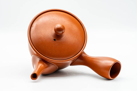 Tezumi — Japanese Kyusu - Classic Red Shudei Tokoname-yaki Mesh Teapot - 275ml — interior view showing the filter