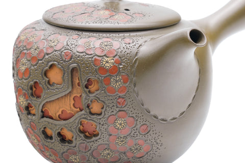 Plum Blossom Layered Tokoname Teapot - 200ml
