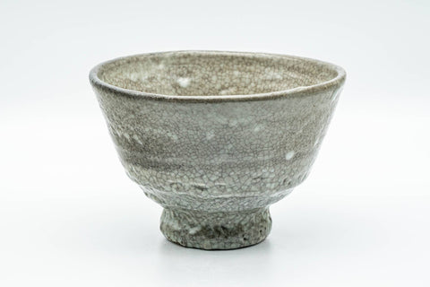 Tezumi — Japanese Matcha Bowl - Kannyuu Glazed Ido-gata Hagi-yaki Chawan - 350ml — front view from another angle