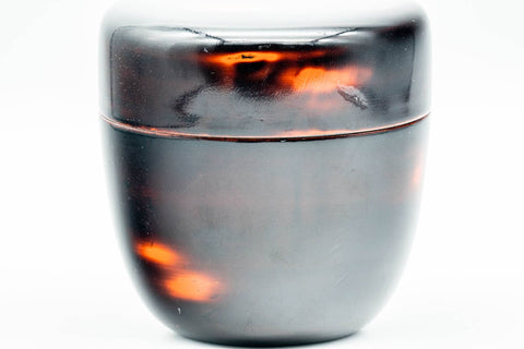 Japanese Natsume - Black Orange Patterned Matcha Tea Caddy - 100ml