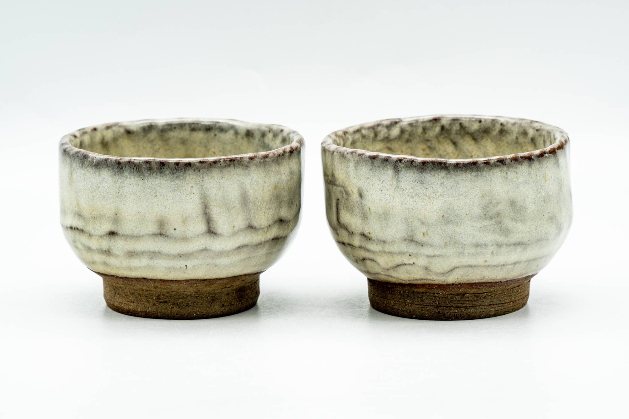 Japanese Teacups - Milky Beige Glazed Wabi-Sabi Yunomi - 100ml