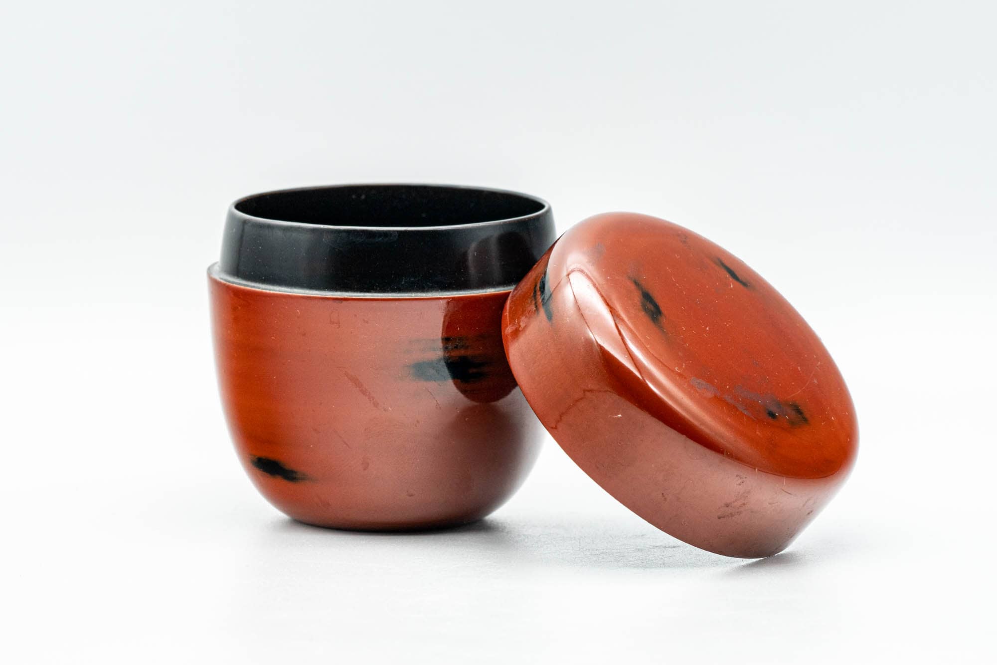 Japanese Natsume - Red Lacquer Spotted Matcha Tea Caddy - 80ml