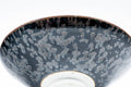 Tezumi — Japanese Matcha Bowl - Tenmoku Glazed Hira-gata Summer Chawan - 100ml — tipped to show the interior