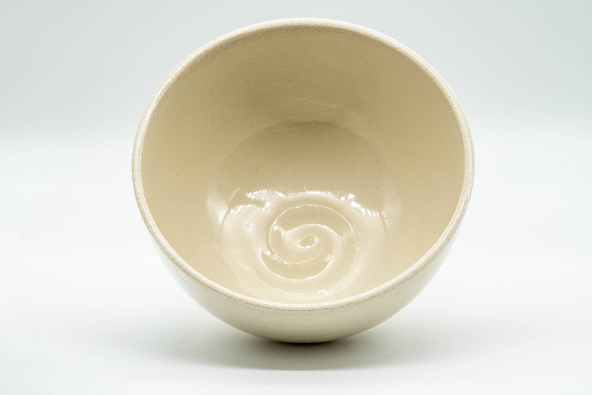 Japanese Matcha Bowl - Beige Glazed Kanji Kyo-yaki Chawan - 300ml