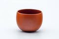 Tezumi — Japanese Teacup - Calligraphy Engraved Red Shudei Tokoname-yaki Yunomi - 80ml — front view from another angle
