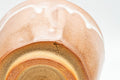 Tezumi — Japanese Teacup - Beige White Drip-Glazed Hagi-yaki Ushirode Yunomi - 110ml — inverted showing the foot ring