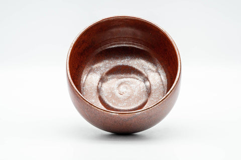 Japanese Matcha Bowl - Metallic Red Glazed Hantsutsu-gata Chawan - 350ml - Tezumi