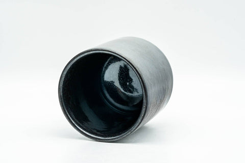Japanese Teacup - Black Metallic Tenmoku Glazed Tsutsu-gata Yunomi - 200ml - Tezumi