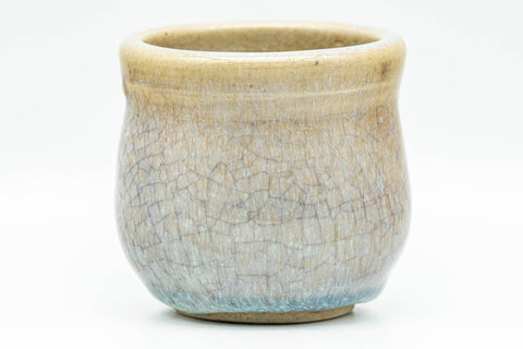 Japanese Teacup - Beige Blue Drip-Glazed Yunomi - 90ml