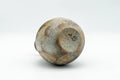 Japanese Hanaire - Textured Bizen-yaki Tea Ceremony Vase - viewed from above showing rounded body