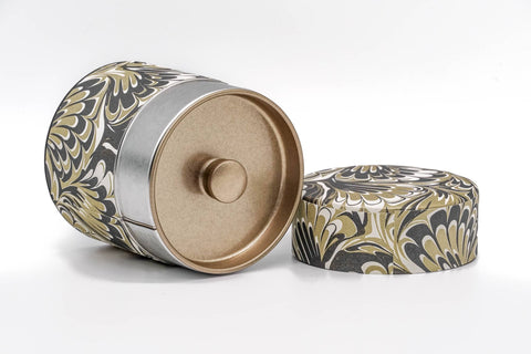 Black Gold Marbled Florentine Paper Tea Canister - 100g