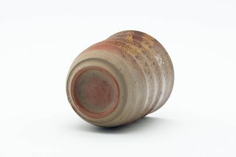 Tezumi — Japanese Teacup - Ash Glazed Spiraling Bizen-yaki Yunomi - 100ml — top-down view of the interior