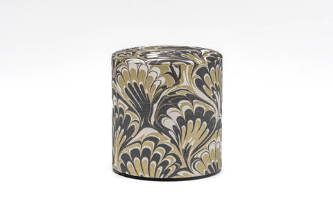 Black Gold Marbled Florentine Paper Tea Canister - 100g