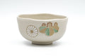 Tezumi — Japanese Matcha Bowl - Floral Beige Glazed Kyo-yaki Chawan - 250ml — front view