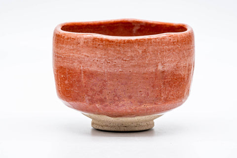 Japanese Matcha Bowl - 楽入窯 Rakunyu Kiln - Scenic Red Aka-Raku Chawan - 300ml
