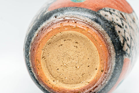 Japanese Teacups - Pair of Checked Green Dotted Yunomi - 130ml