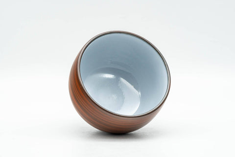 Tezumi — Japanese Teacup - Red Nerikomi White Inner Glazed Tokoname-yaki Yunomi - 90ml — three-quarter view