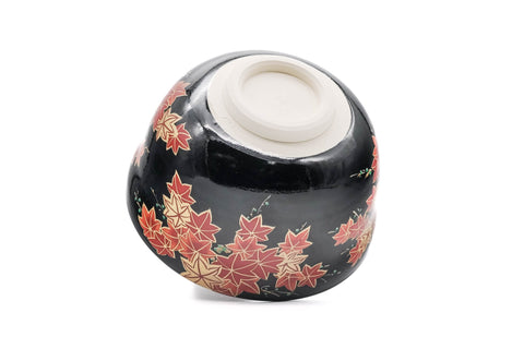 Maple Leaves Black Momiji Kyo-yaki Chawan