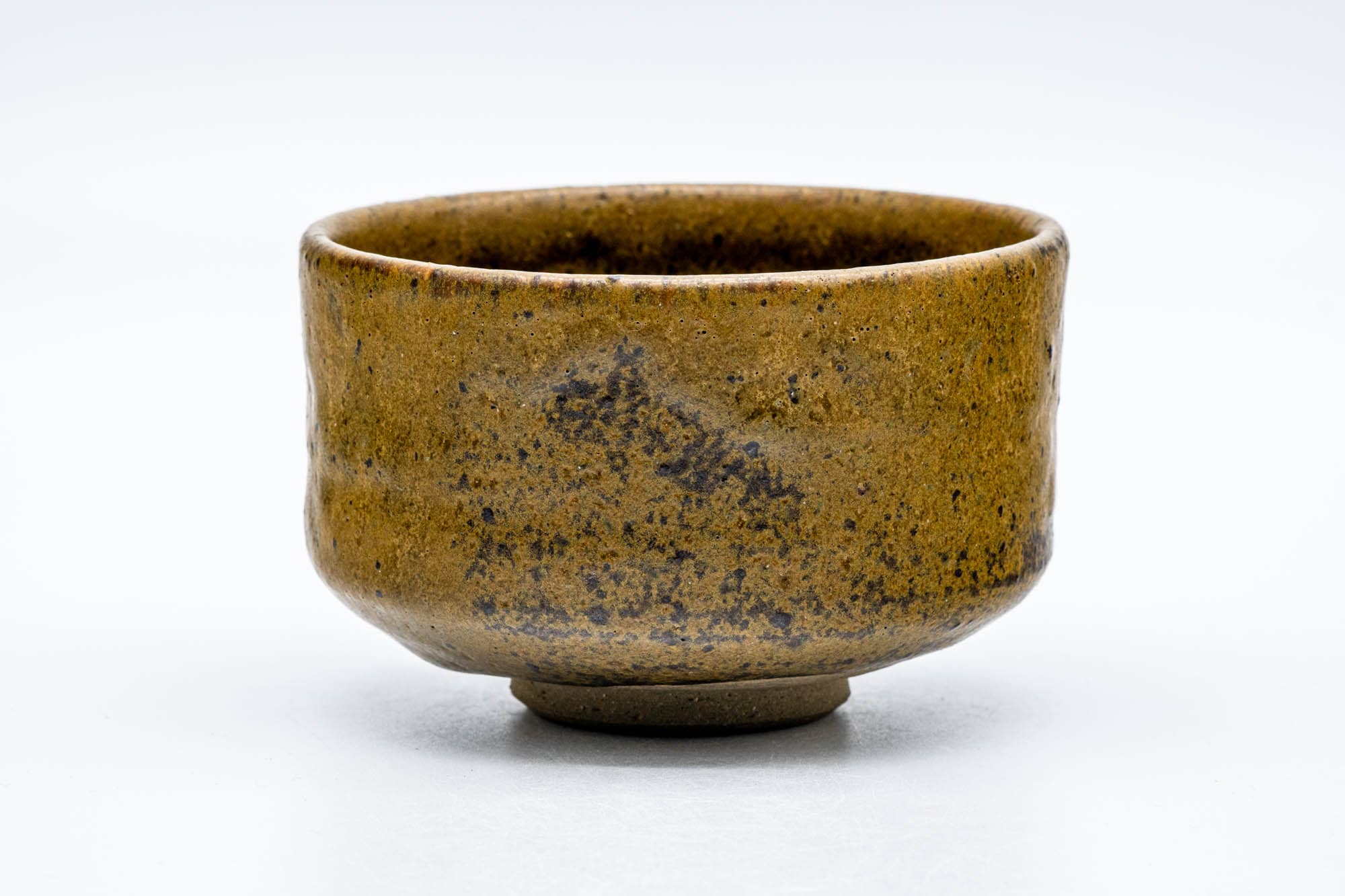 Japanese Matcha Bowl - Brown Yellow Speckled Glaze Chawan - 200ml