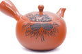 Tezumi — Japanese Kyusu - Engraved Floral Red Shudei Tokoname Mesh Teapot - 320ml — closeup of the base