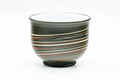 Side view of the nerikomi yunomi showing the swirled marbled clay bands