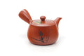 Tezumi — Japanese Kyusu - Long Grass Engraved Tokoname Mesh Teapot - 340ml — three-quarter view