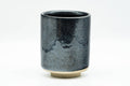 Japanese Teacup - Black Metallic Tenmoku Glazed Tsutsu-gata Yunomi - 200ml - Tezumi