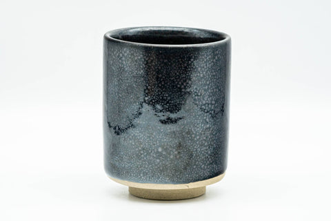 Japanese Teacup - Black Metallic Tenmoku Glazed Tsutsu-gata Yunomi - 200ml - Tezumi