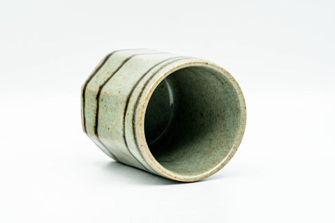 Japanese Teacup - Octagonal Sage Swirls Yunomi - 135ml