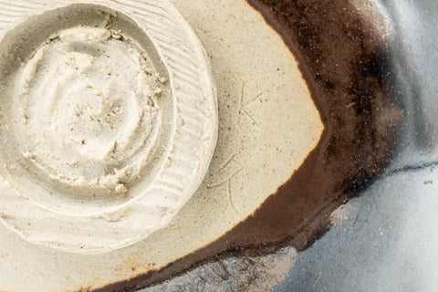 Japanese Matcha Bowl - 久 Black Brown Hare's Fur Glazed Wa-nari Chawan - 350ml