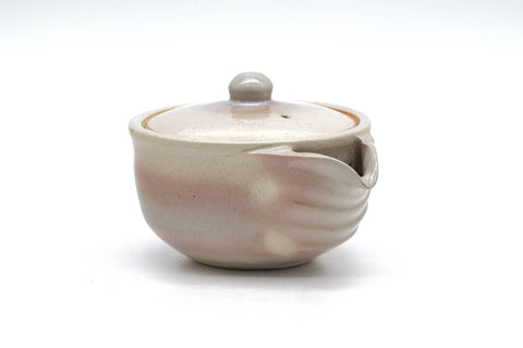 Japanese Houhin - Beige Pink Glazed Hagi-yaki Handle-less Teapot - 100ml