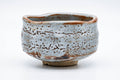 Tezumi — Japanese Matcha Bowl - 加藤秀山 Katou Hideyama - Blue Shino Mino-yaki Chawan - 300ml — front view from another angle