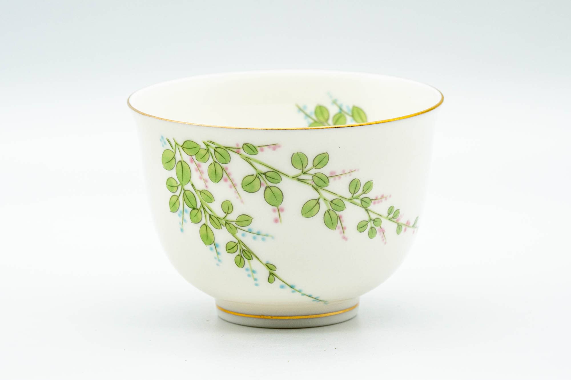 Japanese Teacups - Set of 5 Floral Lightweight Porcelain Yunomi - 125ml