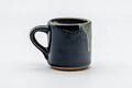 Tezumi — Japanese Teacup - Black Beige Drip-Glazed Ushirode Yunomi - 100ml — front view