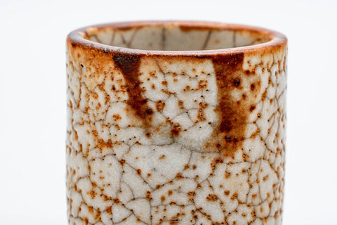 Japanese Teacup - Orange Shino Glazed Mino-yaki Guinomi - 55ml