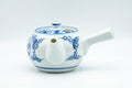 Tezumi — Japanese Kyusu - Flowers and Villagers Porcelain Arita-yaki Debeso Teapot - 300ml — side view with the lid and side handle