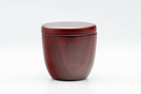 Japanese Chazutsu - Red Wood-Patterned Plastic Tea Canister - 275ml - Tezumi